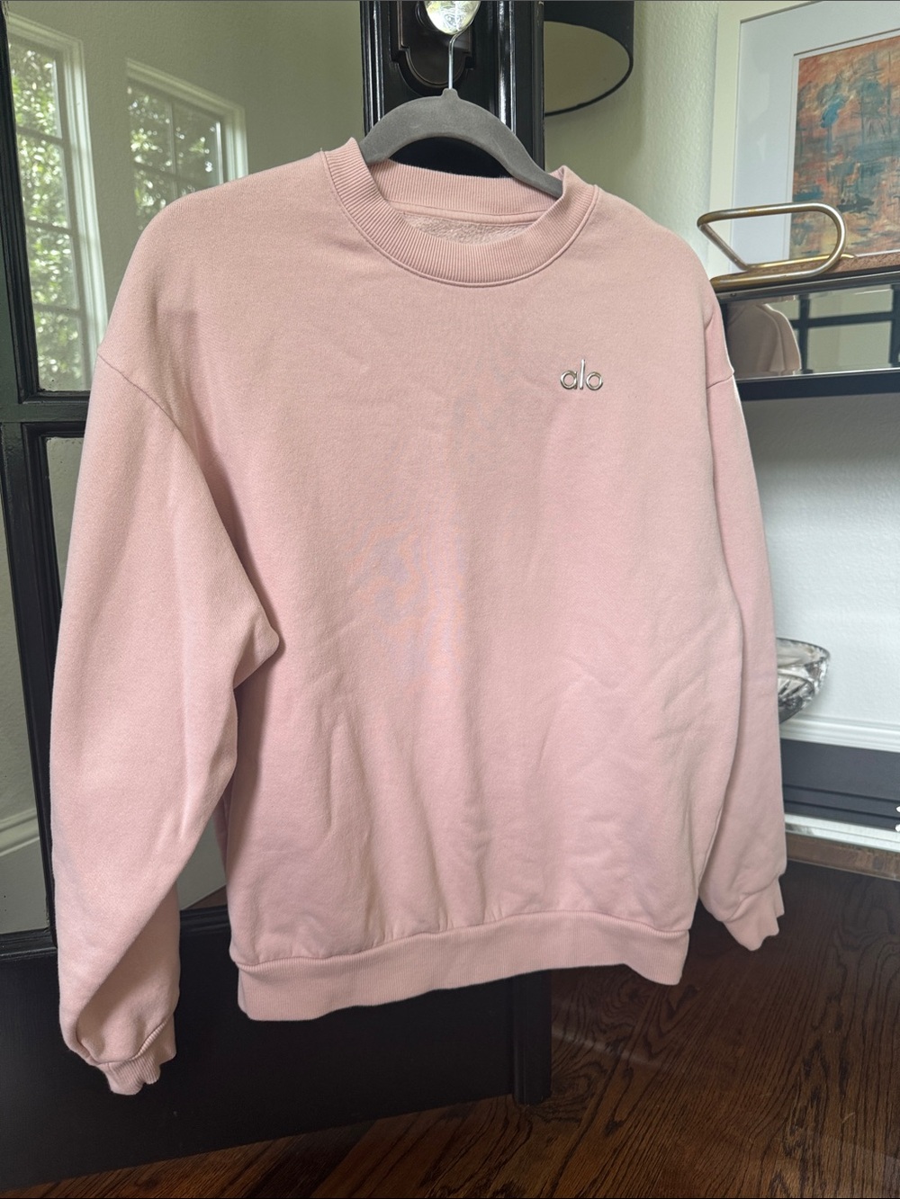 🖤 XS ALO Yoga Accolade Crewneck Sweatshirt Pink Quartz Pullover